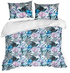 Pościel z mikrowłókna w kwiaty i liście PTB-19