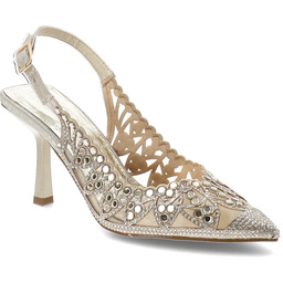 S.Barski Sandały damskie, cholewka ze skóry ekologicznej ażurowa