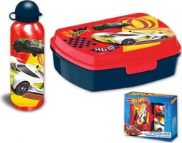 Hot Wheels Zestaw śniadaniówka + bidon 500 ml