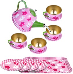 Zestaw Do Herbaty Kwiatuszki Tacka Talerzyki Filiżanki Zestaw