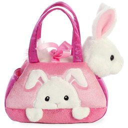 Maskotka Pluszowa Króliczek PeekaBoo w różowej torbie 20cm