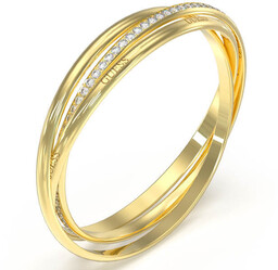 Bransoletki trzy pozłacane GUESS bangle zdobiona cyrkoniami