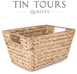 PROSTOKĄTNY KOSZ Z HIACYNTU WODNEGO 32x23x17 cm