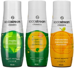 3x Syrop Sodastream 440ml Mojito + Ginger Ale