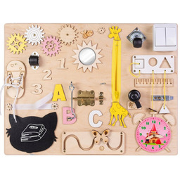 Tablica Manipulacyjna Montessori Sensoryczna Drewn