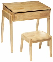Biurko dla dzieci ze schowkiem + taboret, drewno,