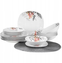 Serwis Obiadowy Porcelanowy 18EL 6OSÓB Komplet Zestaw Talerzy