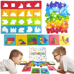 Drewniane puzzle Tetris dla dzieci od 3 lat,