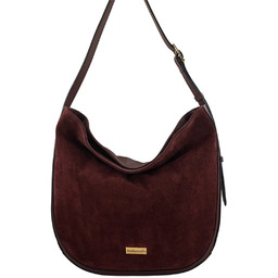 Barberinis Duża torebka zamszowa na ramię - Bordowa