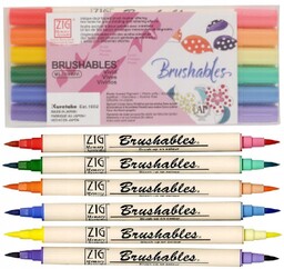 Pisak marker pędzelkowy brush pen do kaligrafii ZESTAW