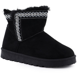 Botki damskie śniegowce zamszowe czarne Potocki 06303