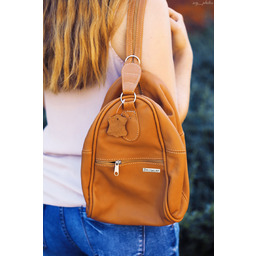 Jasnoszary Plecak damski skórzany torebka 2w1 Beltimore 019