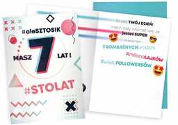 Kartka urodzinowa z kopertą na siódme urodziny