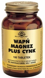 Solgar Wapń, Magnez, Cynk 100 Tabletek