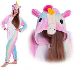 Piżama Kigurumi Onesie Jednorożec Tęczowy, Rozmiar S