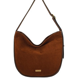 Barberinis Duża torebka zamszowa na ramię - Brązowa