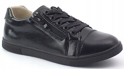 Wojtyłko Półbuty Skórzane Dziewczęce Czarne 36