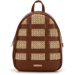 Damski plecak z ekoskóry ze wstawką z plecionki