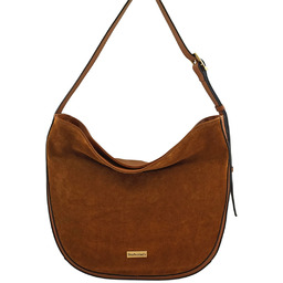 Barberinis Duża torebka zamszowa na ramię - Brązowa