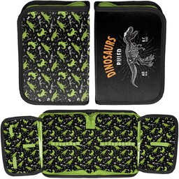 Piórnik rozkładany dla chłopca, Paso, T-Rex dinozaury, czarny