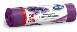 Worki na śmieci 90l STELLA wytrzymałe z taśmą