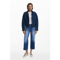 Haftowane dżinsy culotte