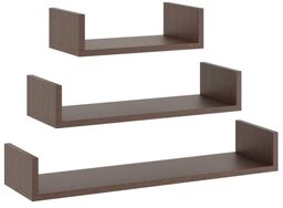 Półki ścienne, wiszące, DAVO, zestaw, 3 szt, wenge,