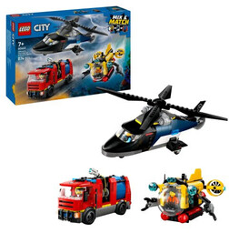 LEGO City 60462 Zestaw z helikopterem, wozem strażackim