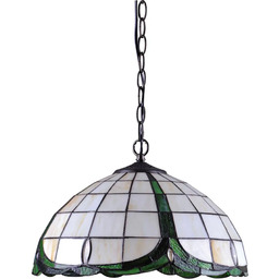 Lumes Witrażowa lampa wisząca w stylu retro -