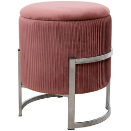 Edinos Różowa welurowa pufa w nowoczesnym stylu R5-P38