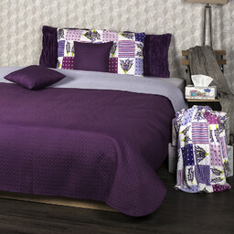 4Home Narzuta na łóżko Doubleface fioletowy/jasnofioletowy, 220 x