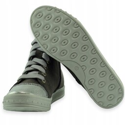 Trampki za kostkę dziewczęce srebrne wiązane r.33