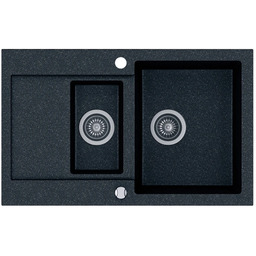 Zlewozmywak granitowy Kernau KGS H 6080 1,5B1D Black