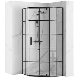 Rea Kabina Rea HEX Black 80x80 Prysznicowa