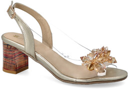 Silikonowe sandałki z ozdobą - TYMOTEO 477-37 ZŁOTE