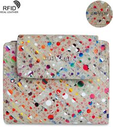 Skórzany portfel damski Silvia - Giovani RFID, kropki