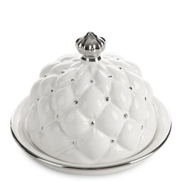 Eurofirany Pojemnik dekoracyjny 16x16x12 Adore 02 biały srebrny