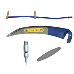 Zestaw: Kosa ręczna ogrodowa "Emel" 60cm+KOSISKO+BABKA+OSEŁKA