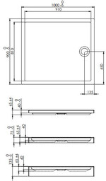 ROCA A276337000 GRANADA Brodzik 100x90x4 FLAT