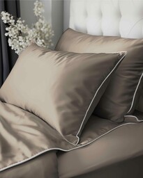 Pościel satynowa 220x200 Mako Satin 62 beżowa