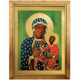 Obraz złocony w ramie, Matka Boża Częstochowska Wędrująca