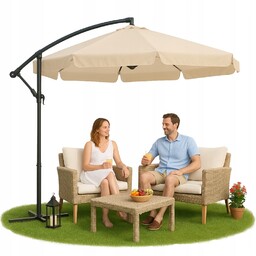 Parasol Ogrodowy Duży Składany Z Wysięgnikiem 350CM