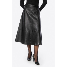 Skórzana spódnica midi czarna