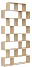 Regał otwarty, ścienny, biblioteczka, KADO, 124x18x240 cm, dąb