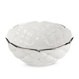 Eurofirany Misa dekoracyjna 25x25x10 Adore 02 biała srebrna