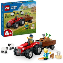 LEGO City, klocki, Czerwony traktor z przyczepą