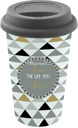PORCELANOWY KUBEK PODRÓŻNY - Live the Life You
