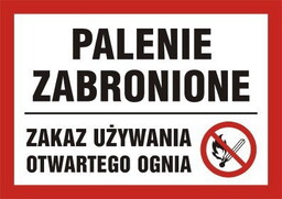 NC010 Palenie zabronione - zakaz używania otwartego ognia