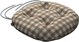 Poduszka na krzesło Adam, beżowo-biała kratka (1,5x1,5cm), fi