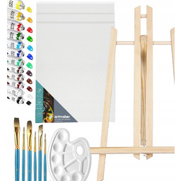 Zestaw Do Malowania Prezent Sztaluga Farby Pędzle